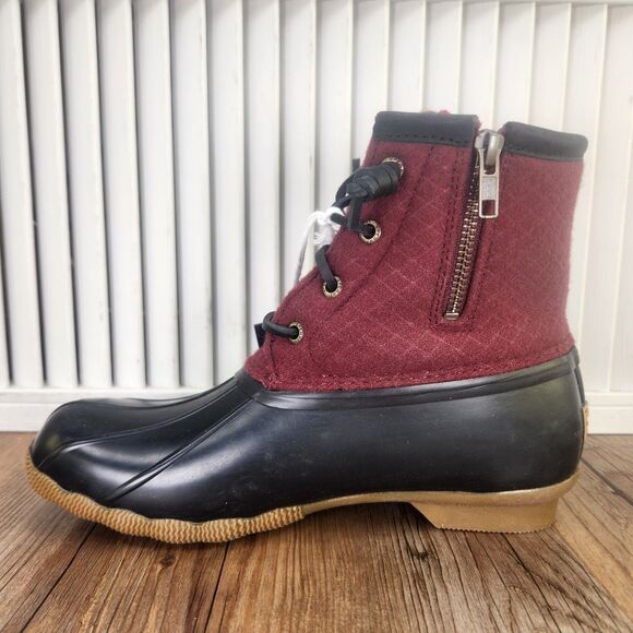 Sperry Saltwater Emboss Woolcord Women's 6.5 M Red Insulated Duck Boots STS85836 - Picture 7 of 13